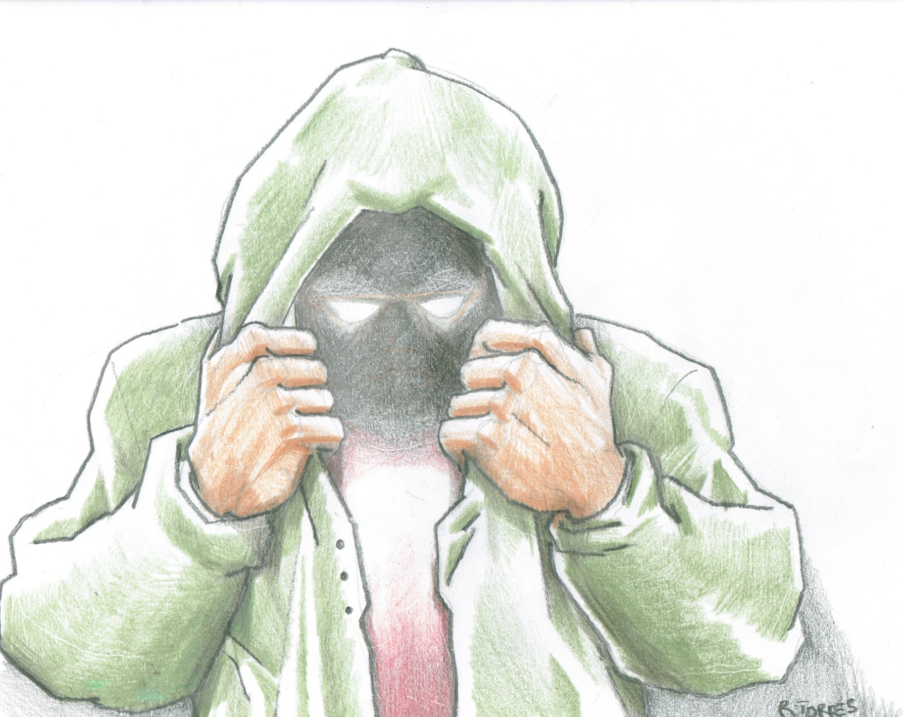 Hooded — original art by Rodney "Who" Torres